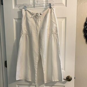 XCVI wide leg drawstring cropped pants, small